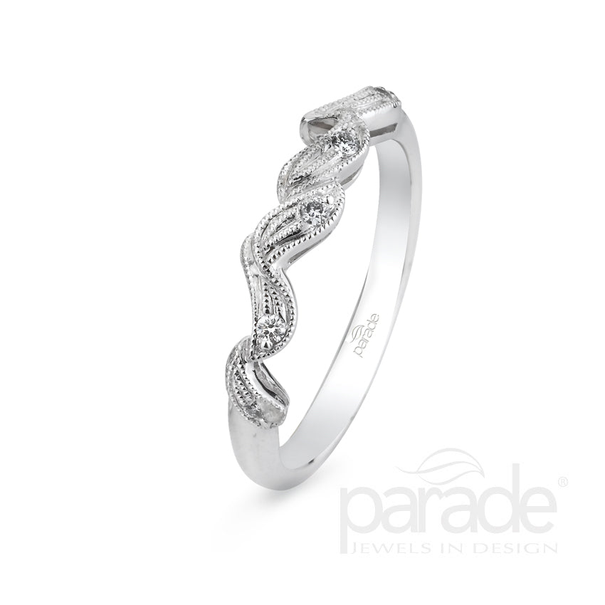Diamond Milgrain Wedding Band