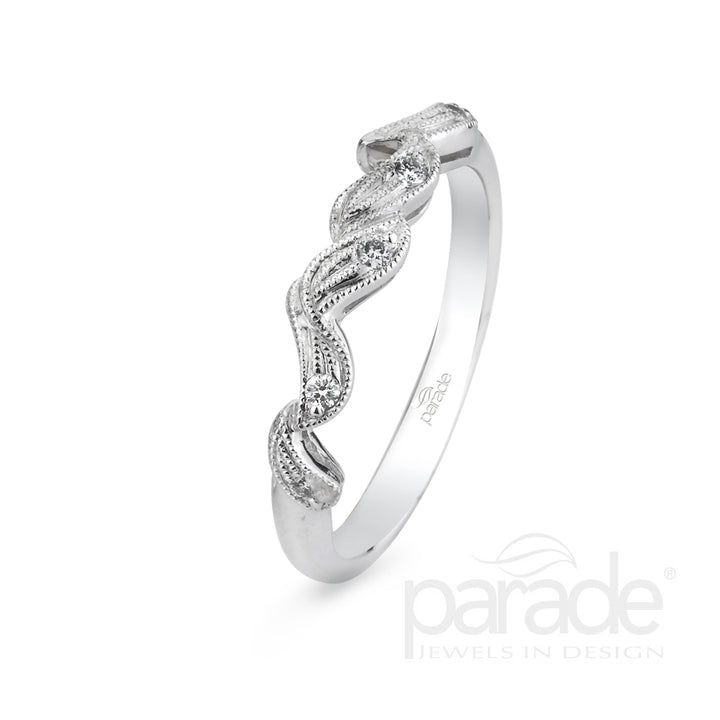 Diamond Milgrain Wedding Band