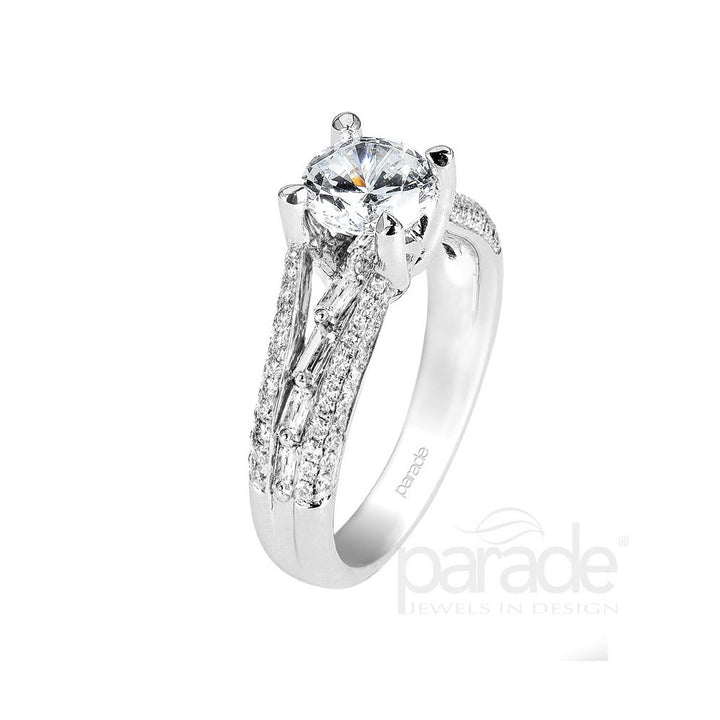 Round & Baguette Diamond Engagement Ring