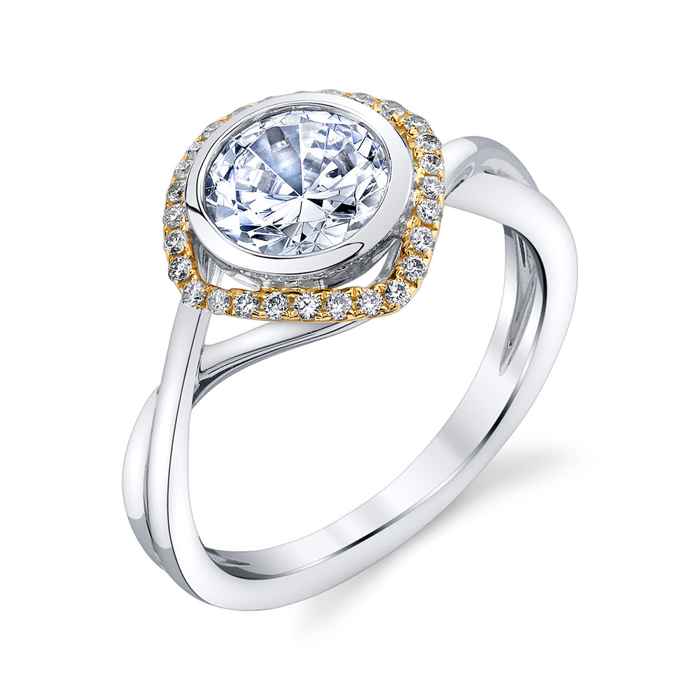 Round Diamond Halo Engagement Ring