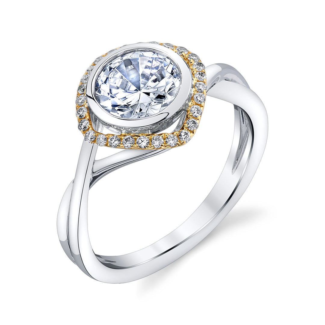 Round Diamond Halo Engagement Ring