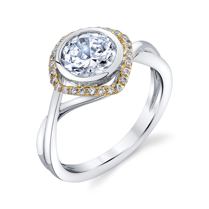Round Diamond Halo Engagement Ring
