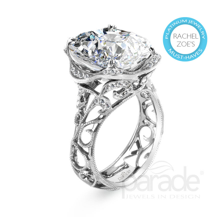 Cushion-Cut Diamond Milgrain Engagement Ring