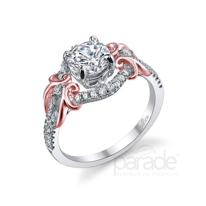 Round Diamond Twist Engagement Ring
