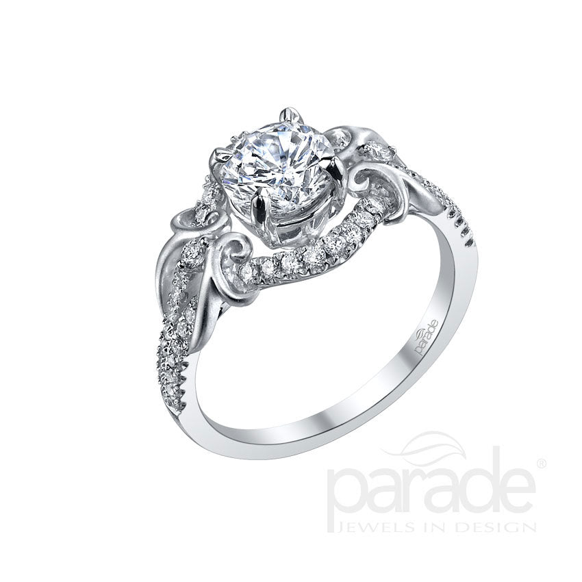 Round Diamond Twist Engagement Ring