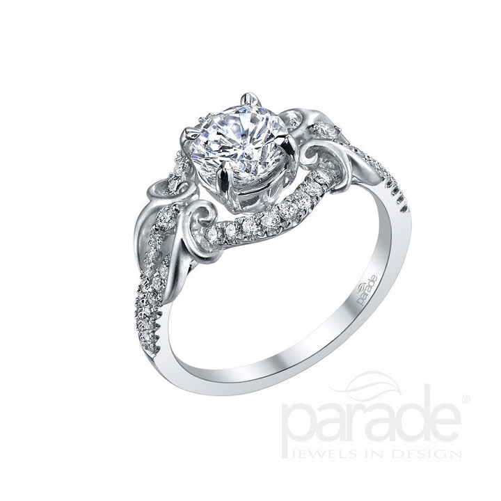 Round Diamond Twist Engagement Ring