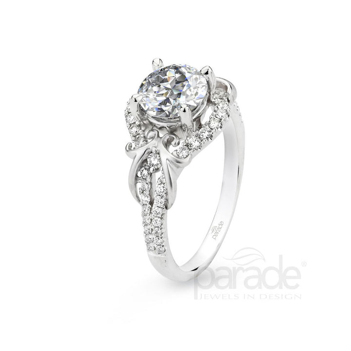 Round Diamond Twist Engagement Ring