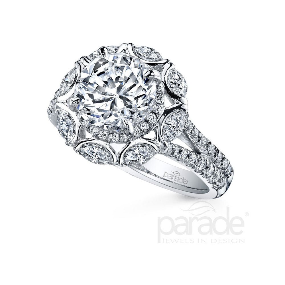 Marquise Diamond Halo Engagement Ring