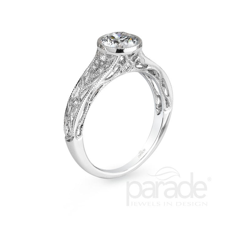 Diamond Milgrain Engagement Ring