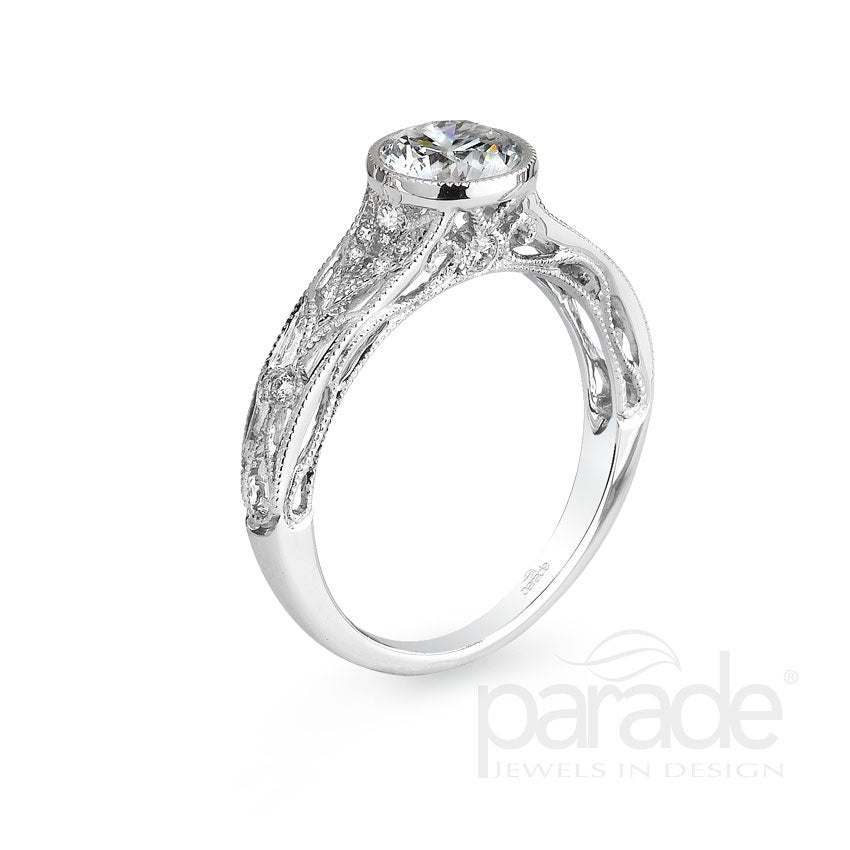 Diamond Milgrain Engagement Ring