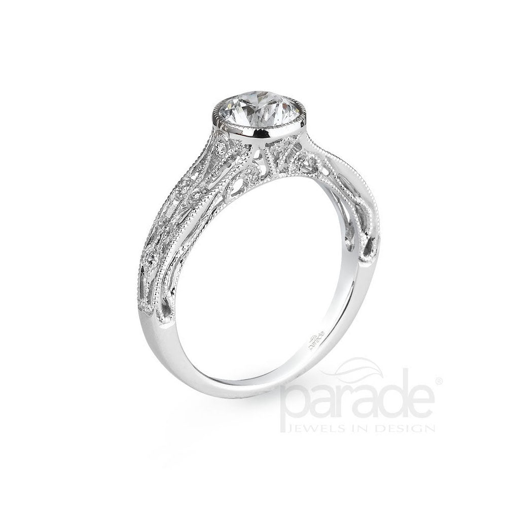 Diamond Milgrain Engagement Ring