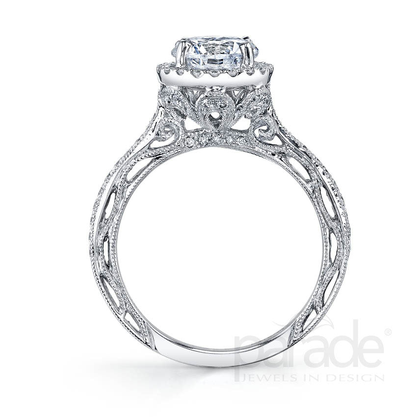 Diamond Milgrain Engagement Ring