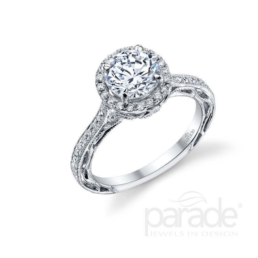 Diamond Milgrain Engagement Ring