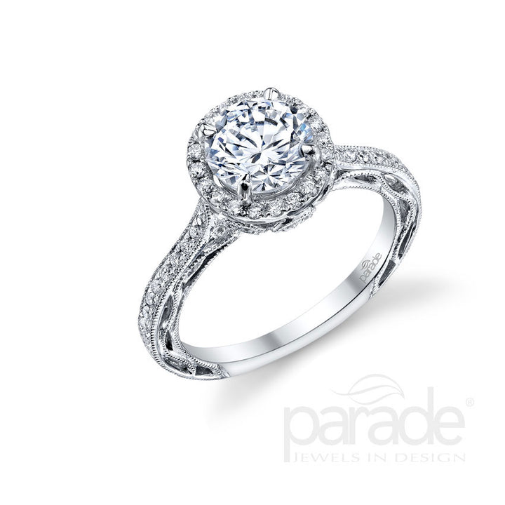 Diamond Milgrain Engagement Ring