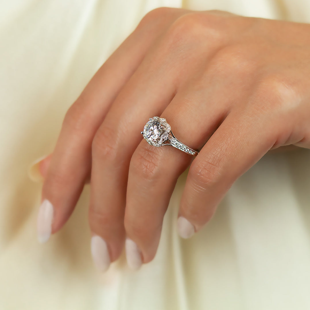 Diamond Halo Engagement Ring