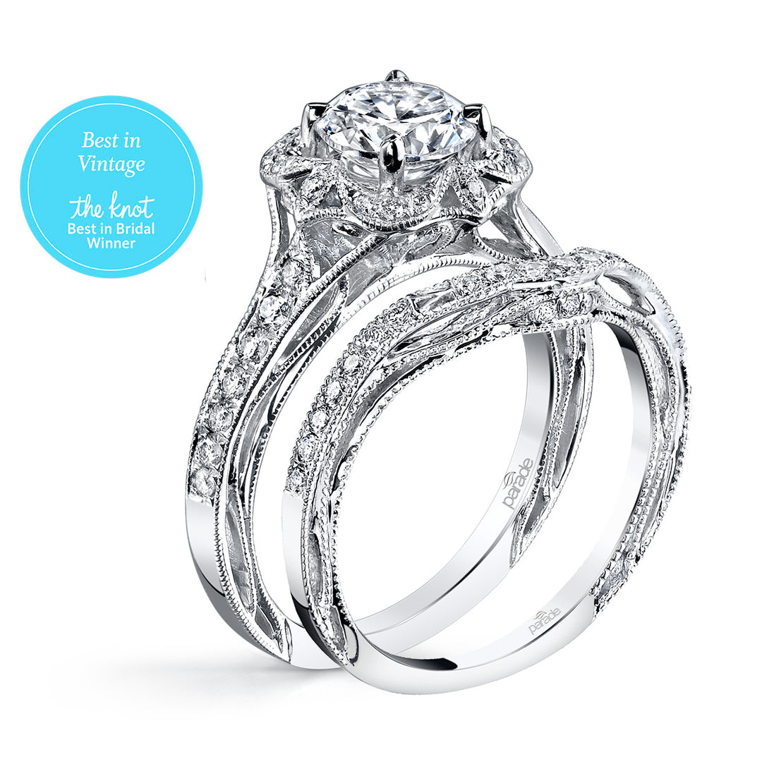 Diamond Milgrain Wedding Band