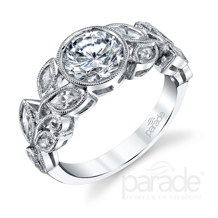 Diamond Milgrain Engagement Ring
