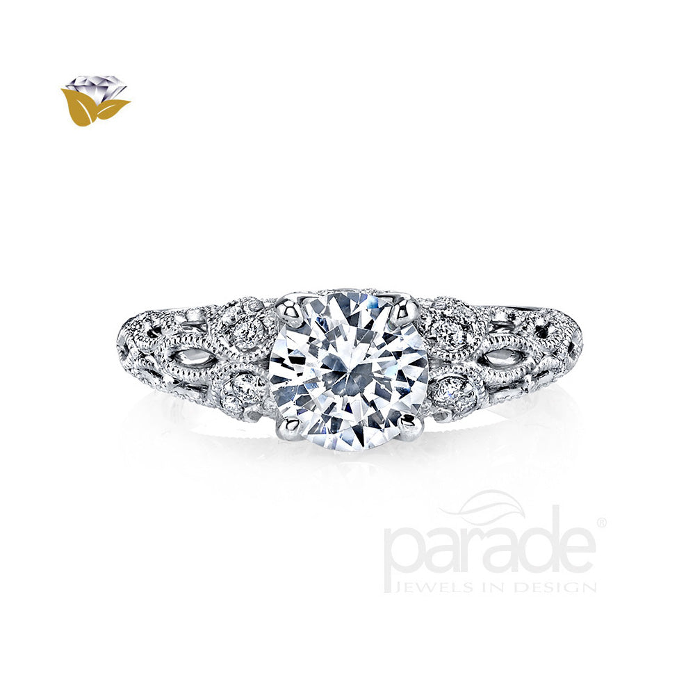 Marquise Diamond Milgrain Engagement Ring