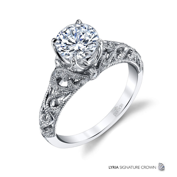 Diamond Milgrain Engagement Ring