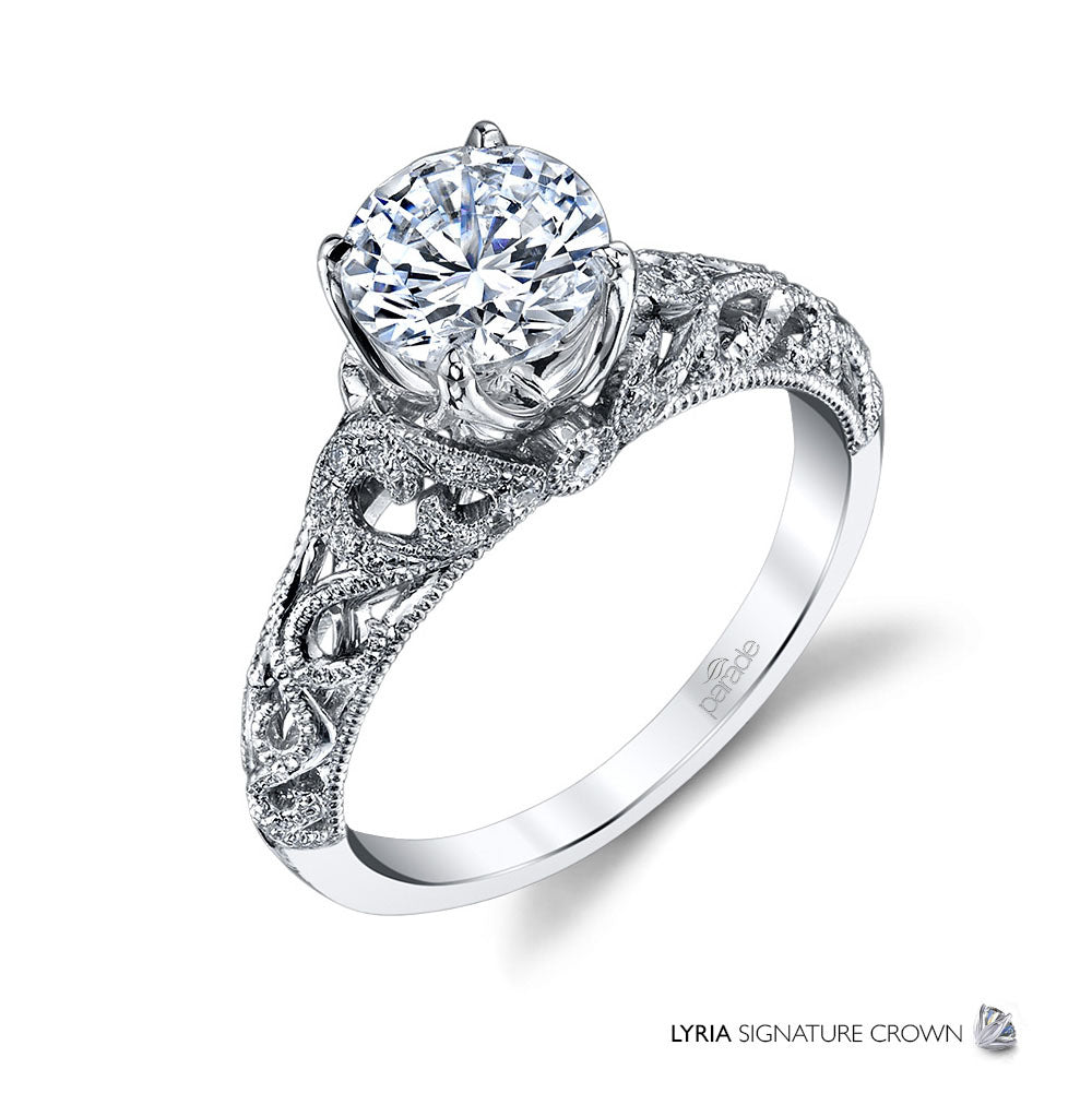 Diamond Milgrain Engagement Ring