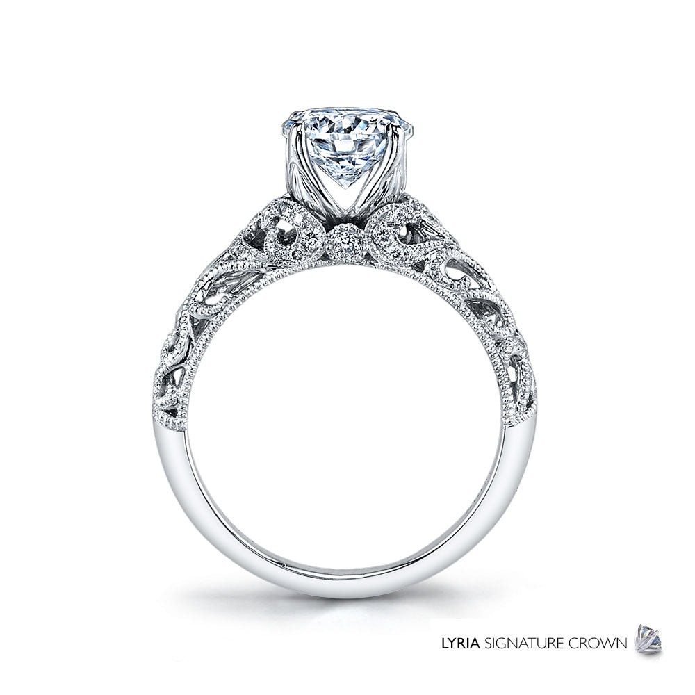 Diamond Milgrain Engagement Ring