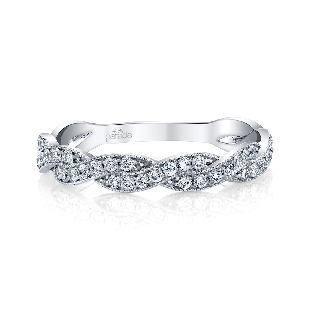 Diamond Milgrain Wedding Band