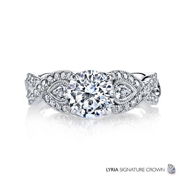 Pear-Shaped Diamond Twist Engagement Ring