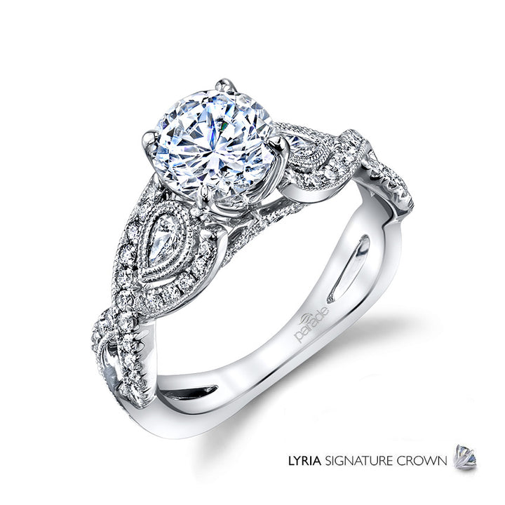 Pear-Shaped Diamond Twist Engagement Ring