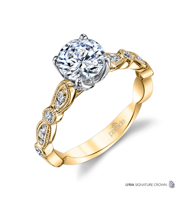 Marquise Diamond Milgrain Engagement Ring