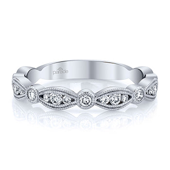 Marquise Diamond Milgrain Wedding Band