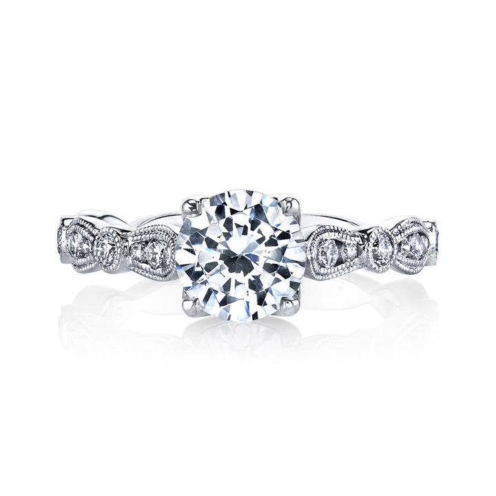Marquise Diamond Milgrain Engagement Ring
