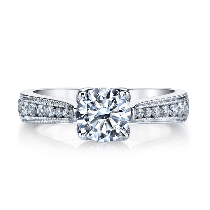 Diamond Milgrain Engagement Ring