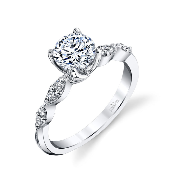 Round Diamond Geometric Engagement Ring