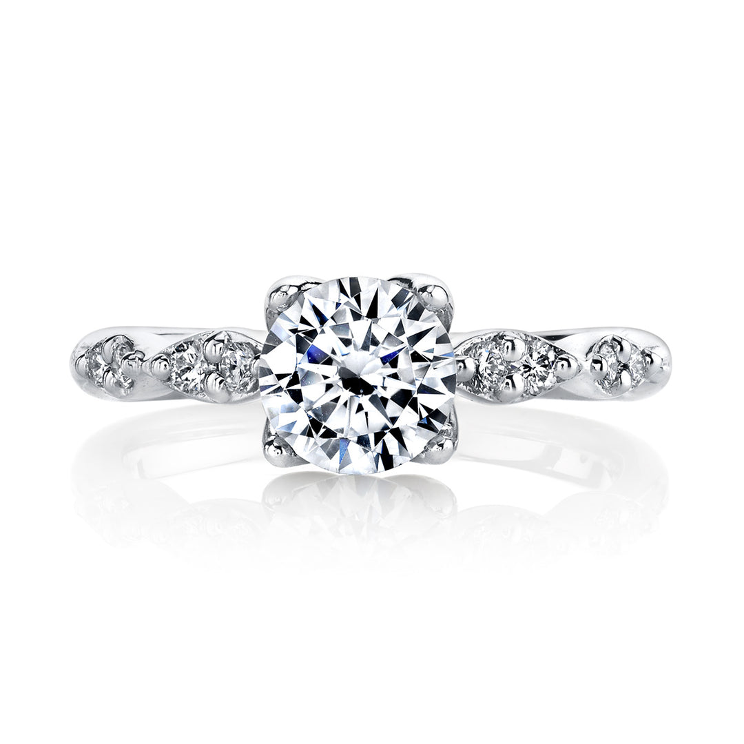 Round Diamond Geometric Engagement Ring