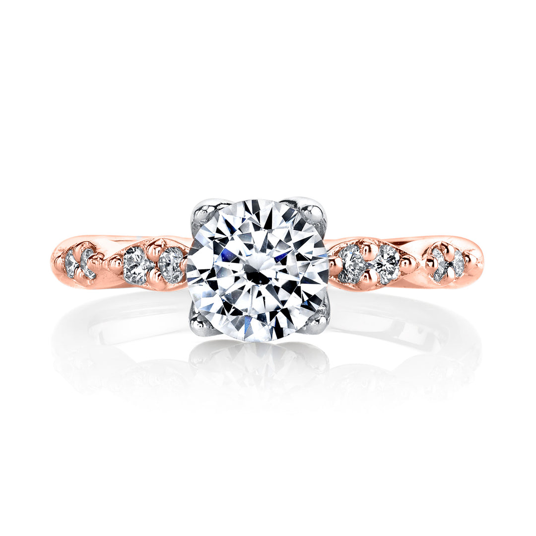 Round Diamond Geometric Engagement Ring