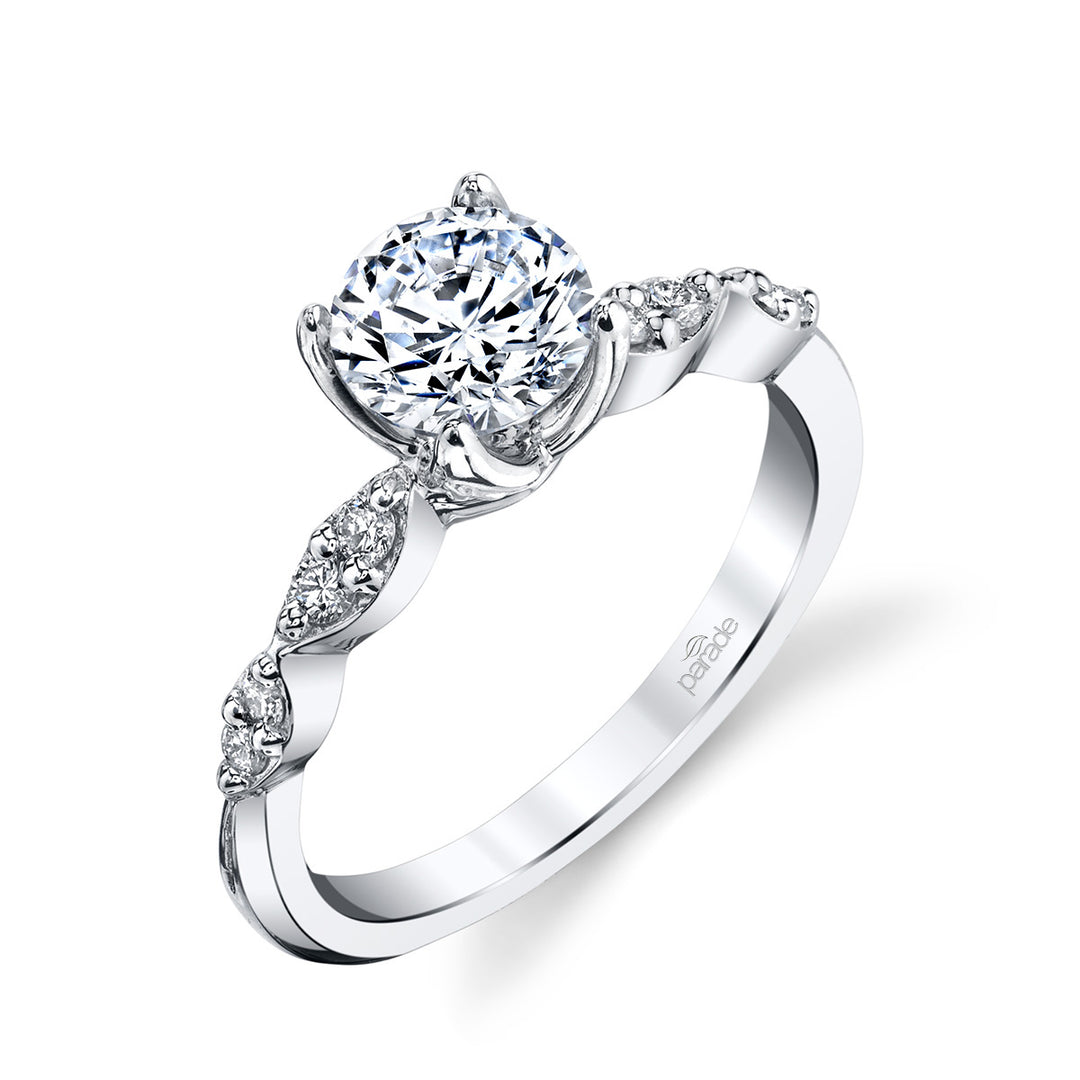 Round Diamond Geometric Engagement Ring