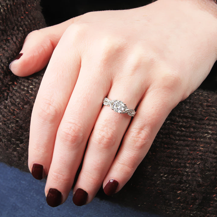 Diamond Milgrain Engagement Ring