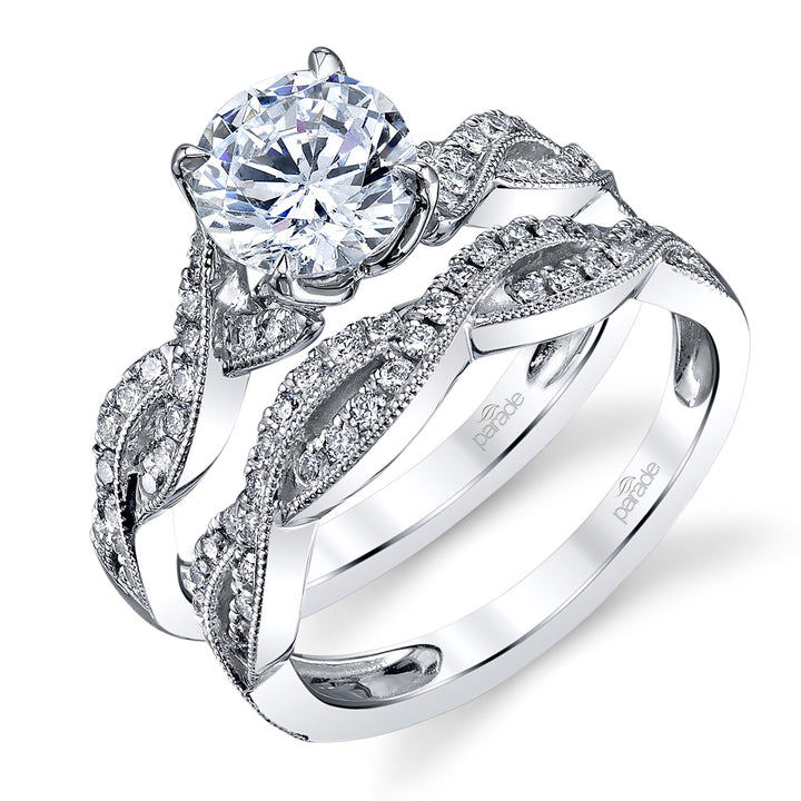 Diamond Milgrain Wedding Band
