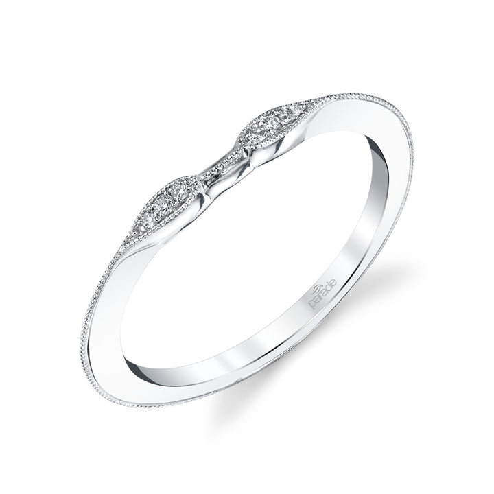 Diamond Milgrain Wedding Band