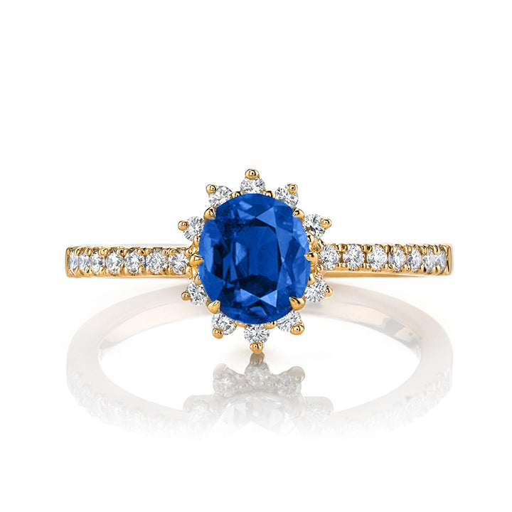 Sapphire & Diamond Halo Engagement Ring