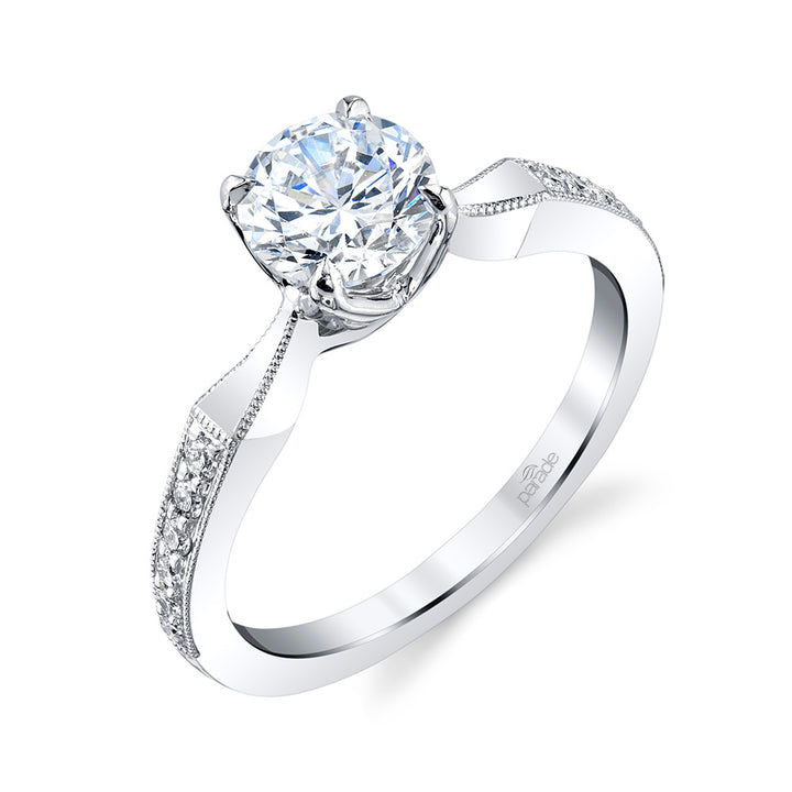 Diamond Milgrain Engagement Ring