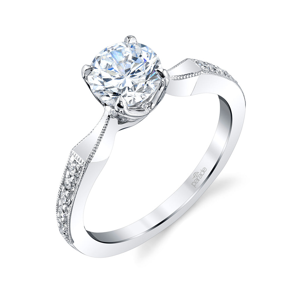 Diamond Milgrain Engagement Ring
