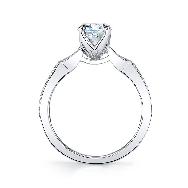 Diamond Milgrain Engagement Ring