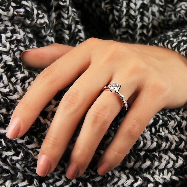 Diamond Milgrain Engagement Ring