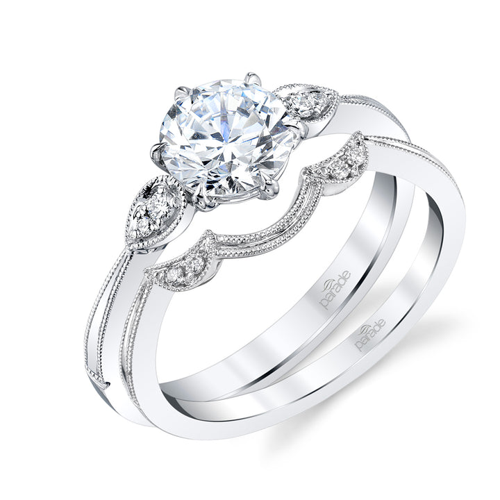 Diamond Milgrain Engagement Ring
