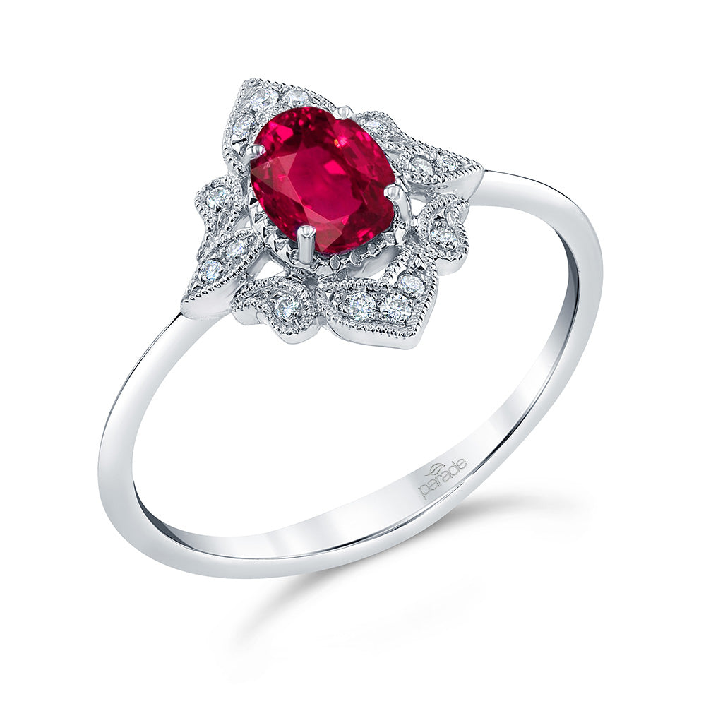 Ruby Art Deco Engagement Ring