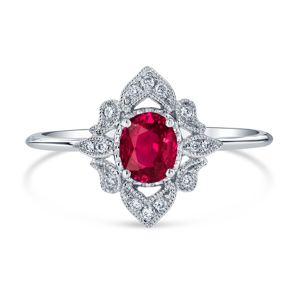 Ruby Art Deco Engagement Ring