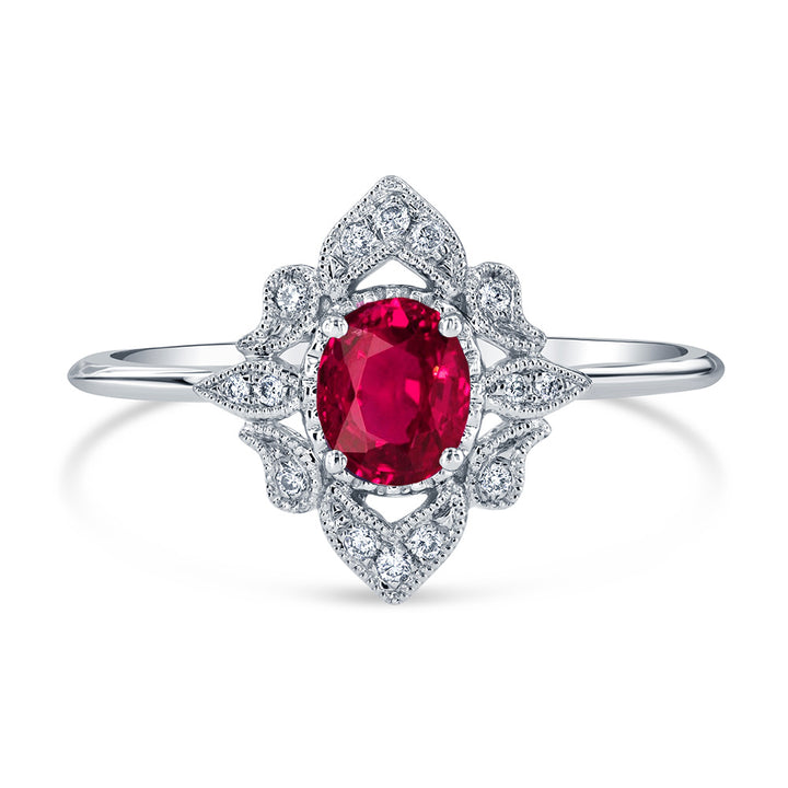 Ruby Art Deco Engagement Ring