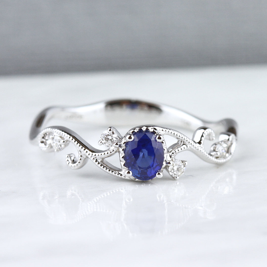Blue Sapphire Engagement Ring