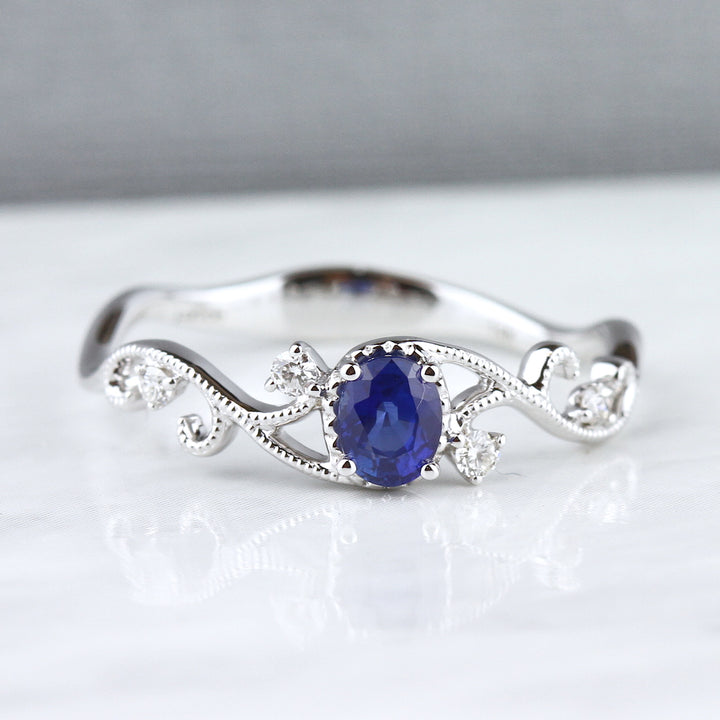 Blue Sapphire Engagement Ring